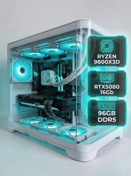 Игровой компьютер (системный блок) AMD Ryzen 7 9800X3D / NVIDIA GeForce RTX 5080 (16 Гб) / 96GB DDR5 / SSD 1TB / 850W