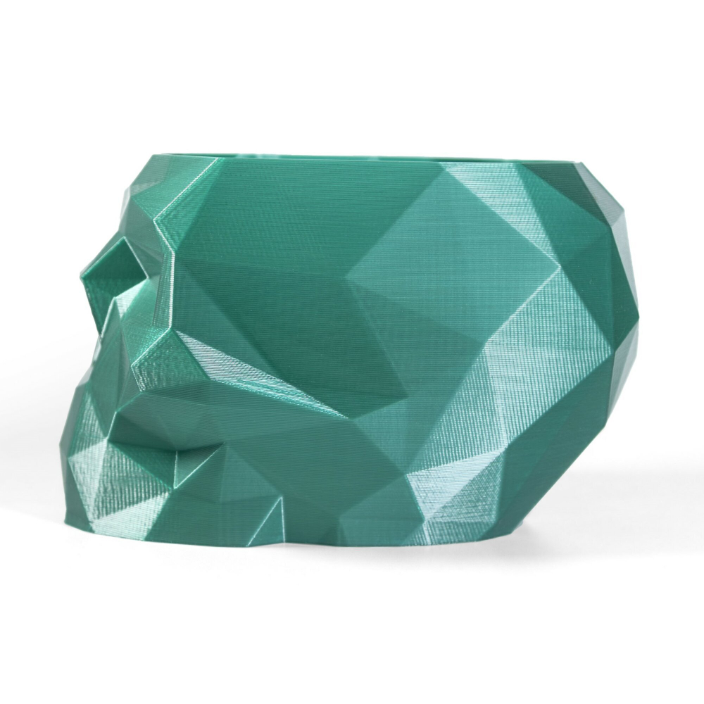 Череп-Ваза для конфет/карандашей, полигональная, 3D печать, зелёная