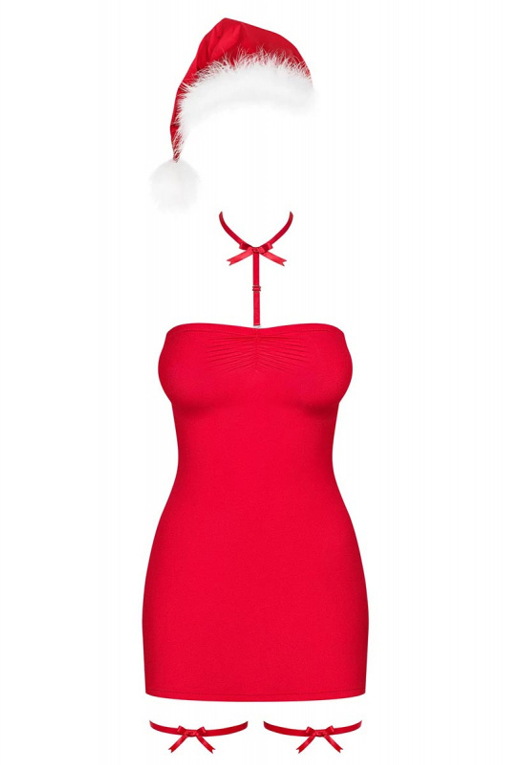 Obsessive Костюм Снегурочки игровой KISSMAS CHEMISE Red