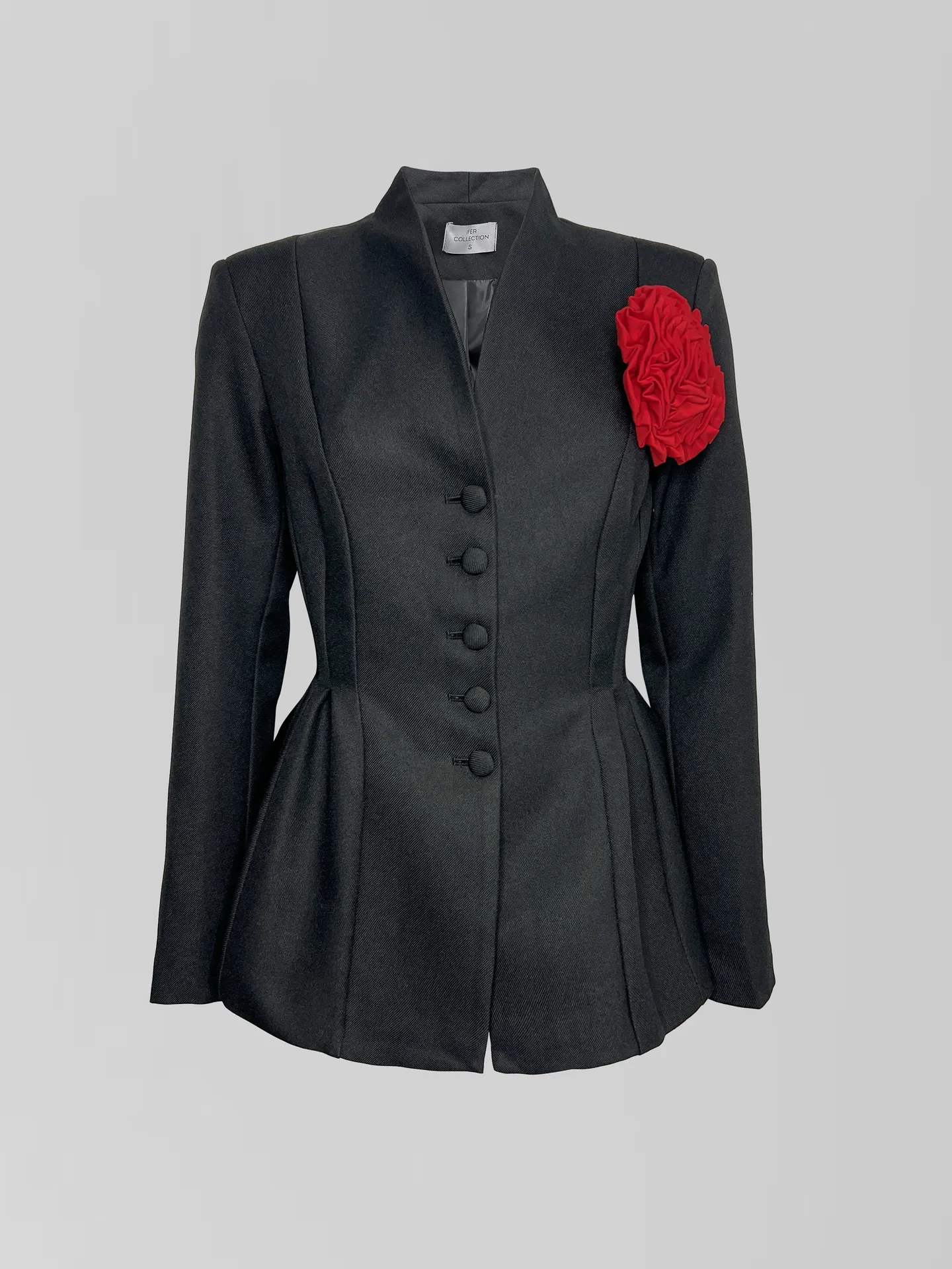 Пиджак Ifer Collection однотонный приталенный с розой на груди