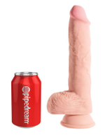 Телесный фаллоимитатор на присоске 10 Triple Density Fat Cock with Balls - 27,9 см. (Цвет: телесный)