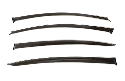 Дефлекторы боковых окон Cobra Tuning на Volkswagen Passat B6 седан 2006/Passat B7 седан 2010 хромированный молдинг арт.V21506CR