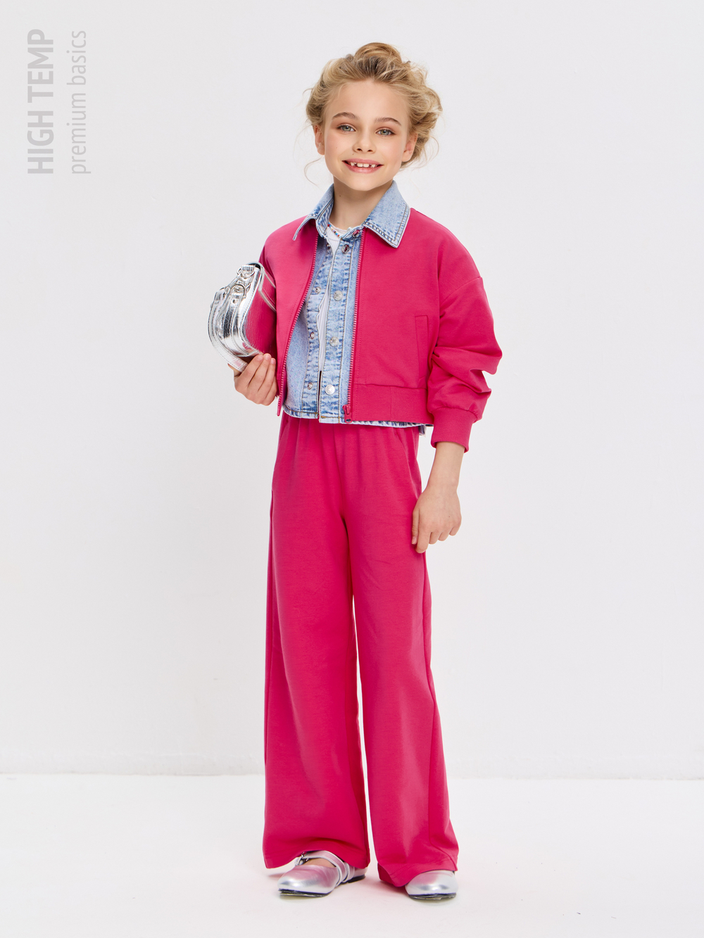 Брюки палаццо из футера