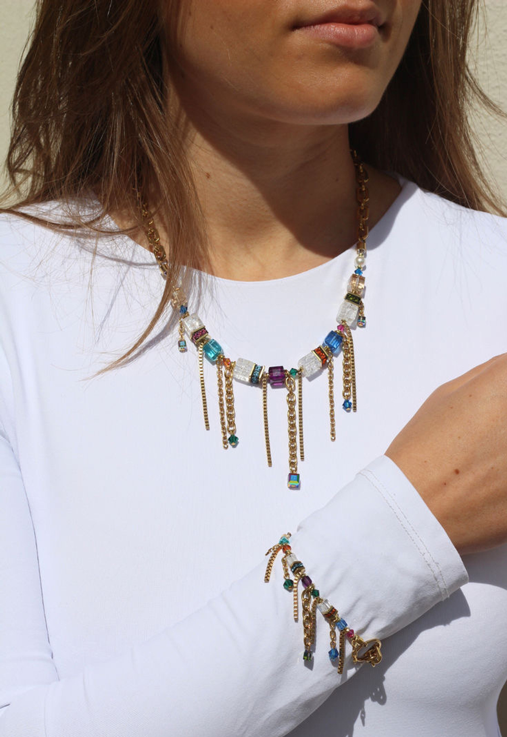 Колье Coeur de Lion Multicolour Gold 3020/10-1516