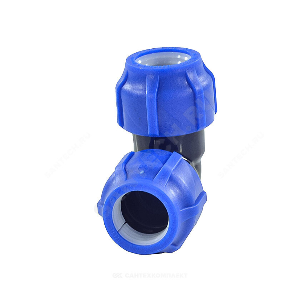 Отвод компрессионный ПЭ Дн 25х90гр Ру16 VALFEX 121001212525