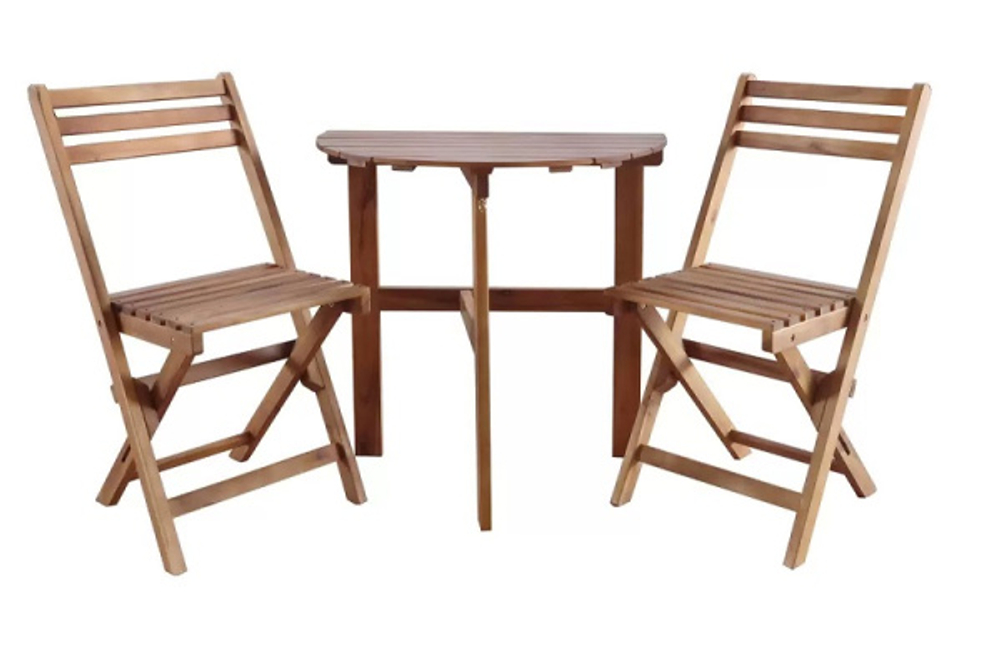 Набор мебели Garden Story садовый Родос из акации 1 уп (3 предмета: стол+ Стул Garden Story 2шт)