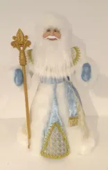 Дед Мороз под елку в голубой шубе и белой шапке 50 см., Christmas DeLuxe (84676)