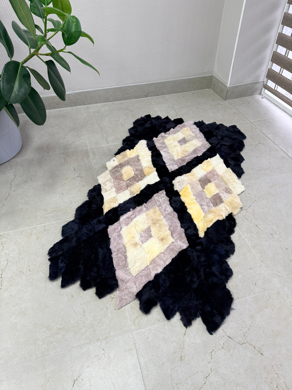 Меховой Коврик прикроватный накидка на кресло из овчины