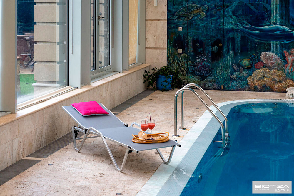 Шезлонг Biotza Hera алюминиевый, серый