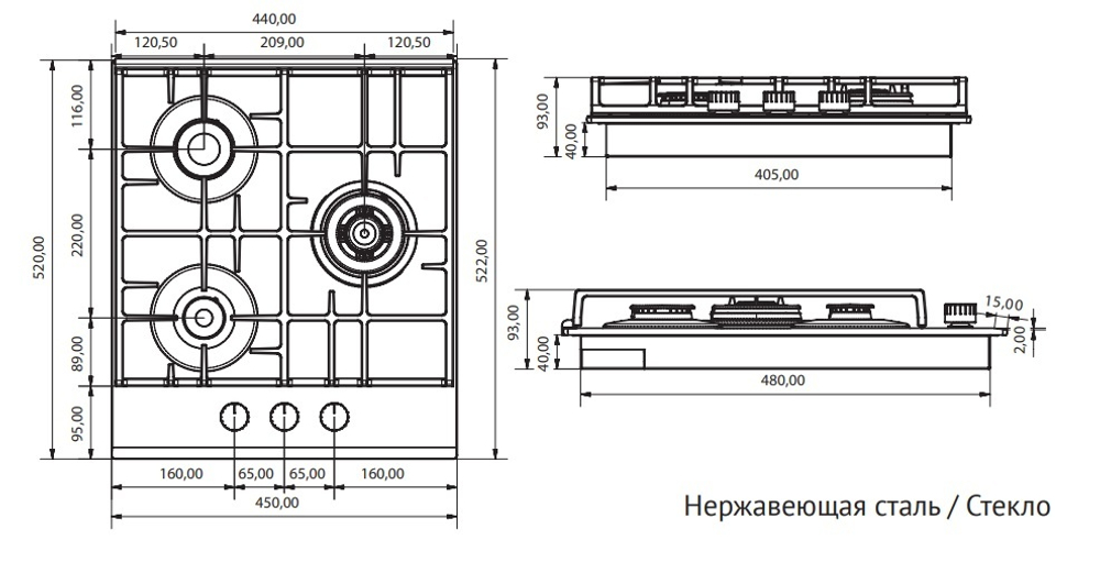 Газовая варочная панель Kuppersberg FQ 42 W