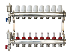 Коллектор ZOTA 10 расходомеры воздухоотводчик сливной клапан нержавеющая сталь 36656