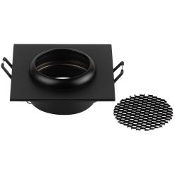 Светильник встраиваемый алюминиевый ЭРА KL110 BK под лампу MR16 GU5.3 черный матовый | Алюминиевые встраиваемые светильники