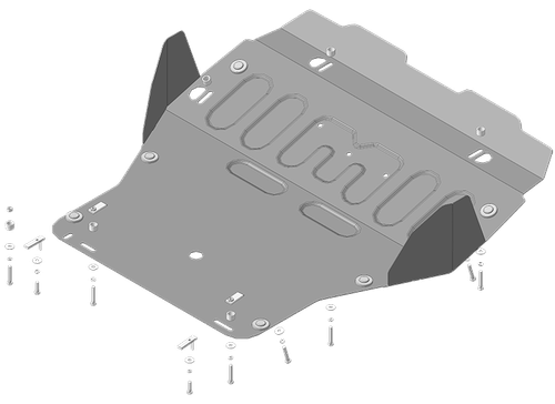 Усиленная защита Motodor картера Двигателя, КПП, 2 мм, Сталь. для Volkswagen Transporter/Caravelle/Multivan T5, T6 арт.72707