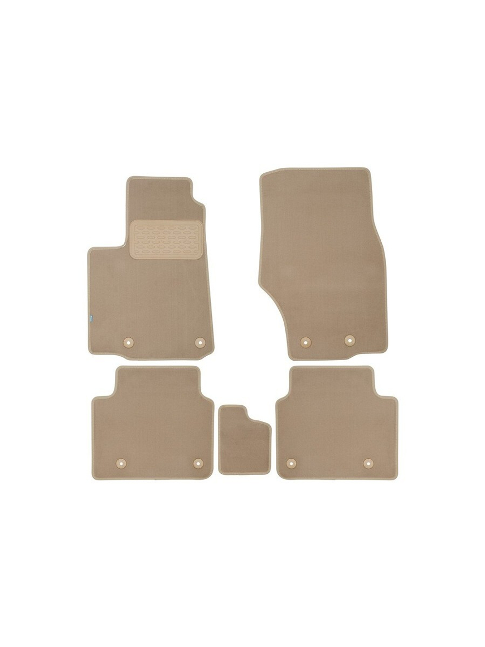 Коврики в салон для JEEP Grand Cherokee 2021-, кроссовер, 5шт (текстиль, бежевые) KLEVER0402400922112KH
