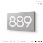 Номер на дверь 889, табличка на дверь для офиса, квартиры, кабинета, аудитории, склада, серая 120х70 мм, Айдентика Технолоджи