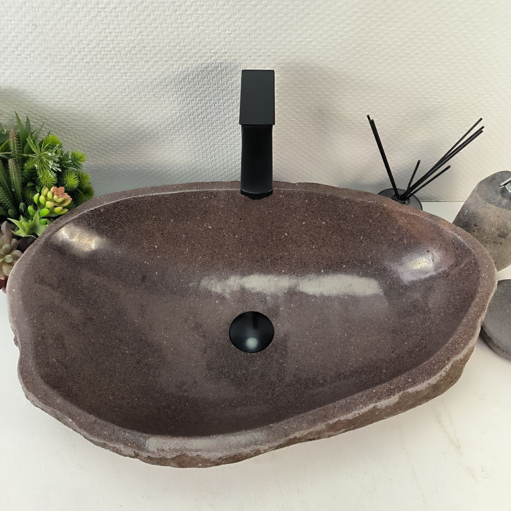 Каменная раковина из речного камня RS-05235 (64*39*15) 0858 из натурального камня