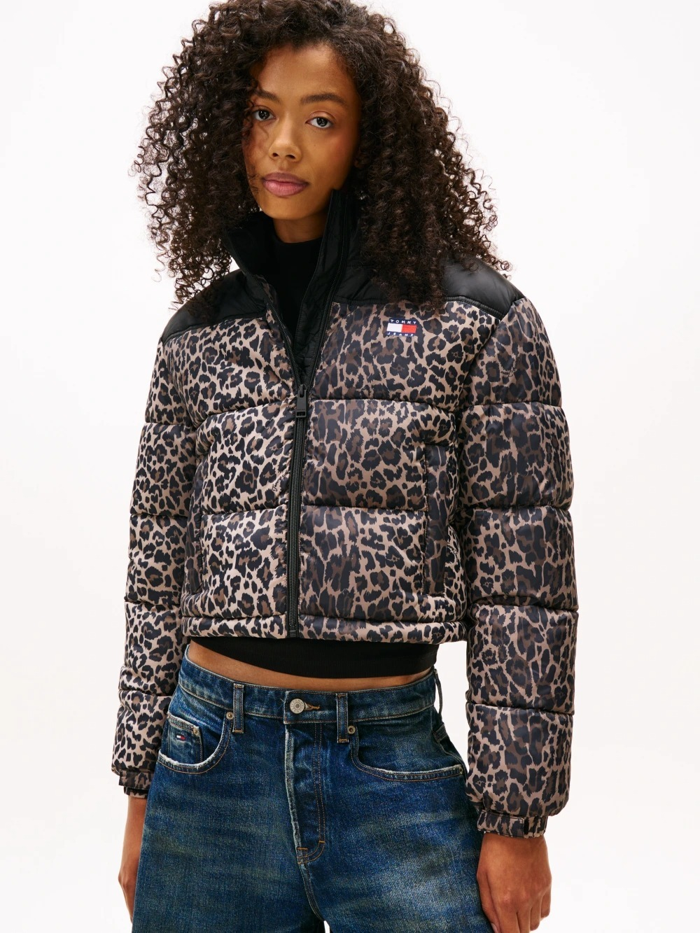 Куртка утепленная женская TOMMY JEANS TJW CROPPED LEOPARD