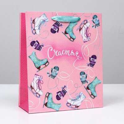 Новый год. Пакет подарочный Зимние забавы , 26 х 32 х 12 см.