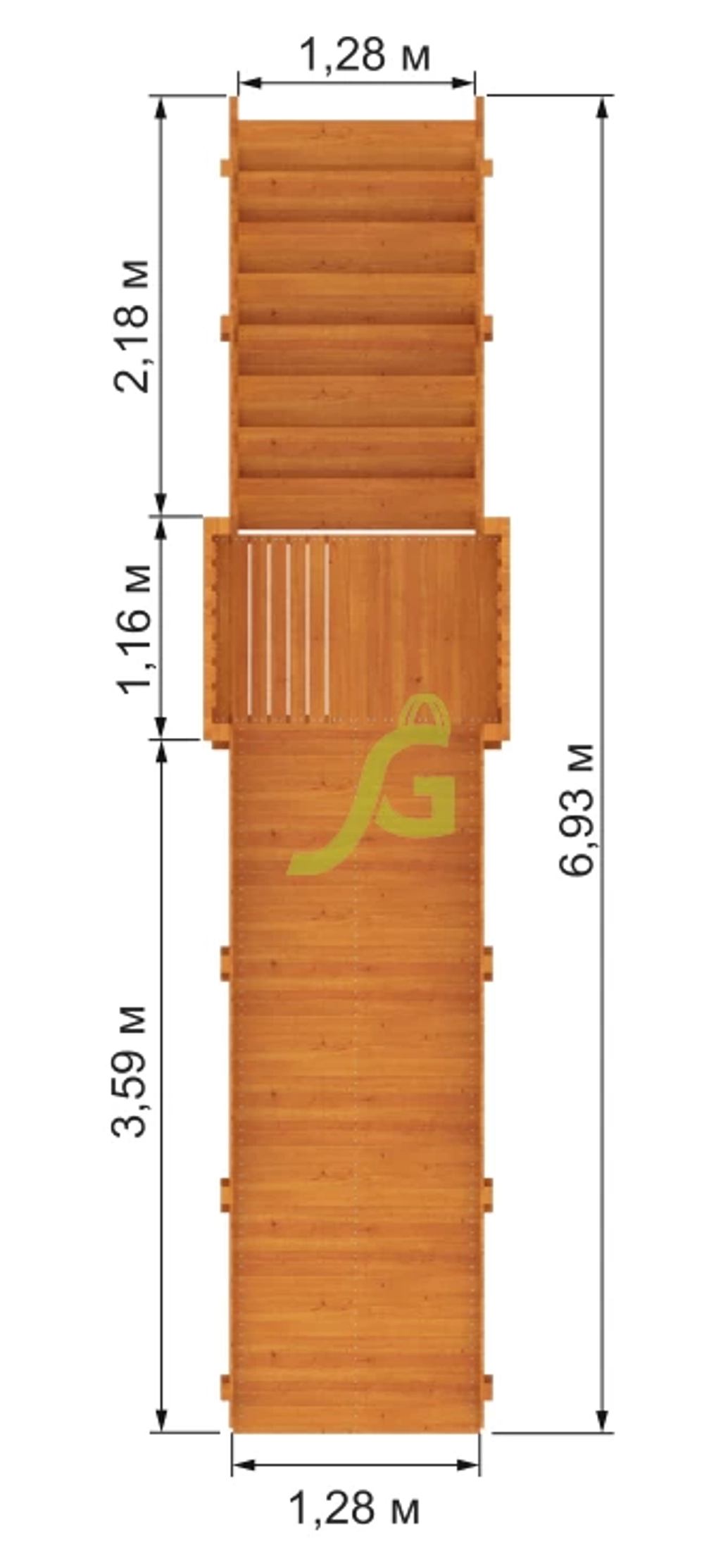 Зимняя горка "IgraGrad Snow Fox Start", скат 4 м