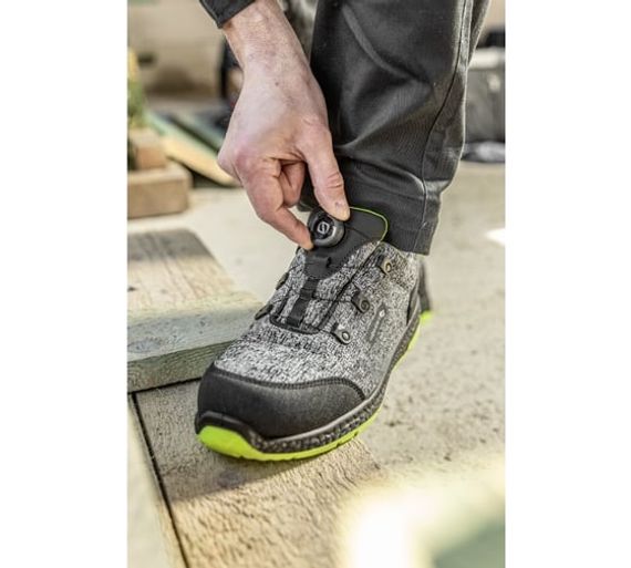 Полуботинки рабочие LACE SYSTEM S1PS SR FO серый меланж/зеленый KEMINITZ Högert, арт. HT5K578