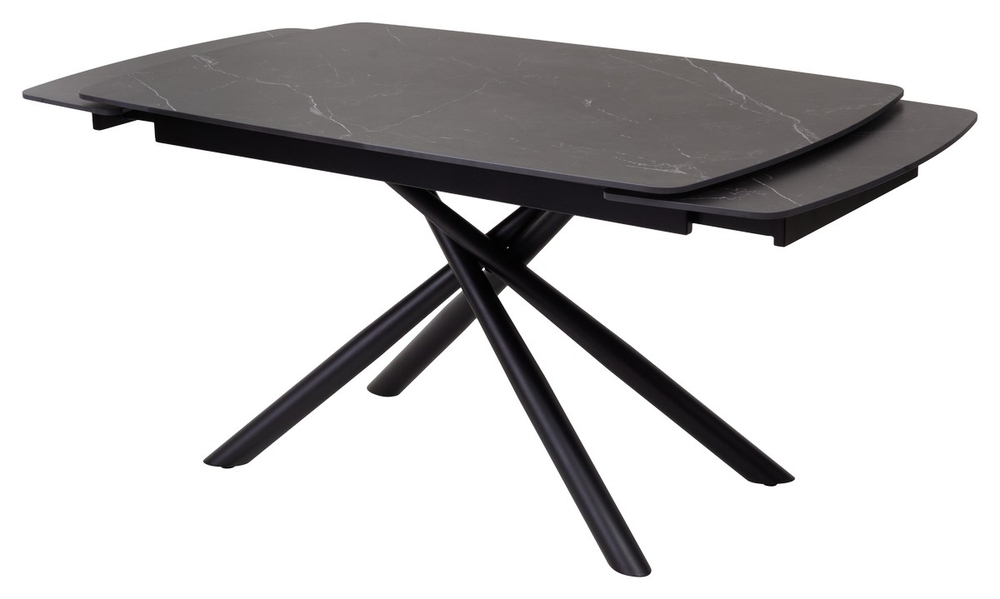 Стол М-City DISAUR Риволи (Rivoli) 140 Черный Мрамор (Matt Black Marble Solid Ceramic), Черный