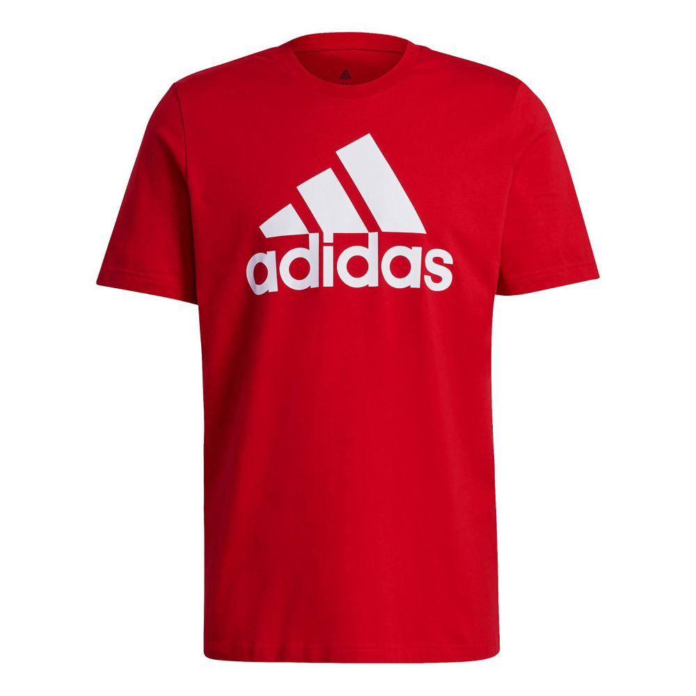 Мужское теннисное поло adidas Big Logo Single Jersey T-Shirt Men - Dark Red, White