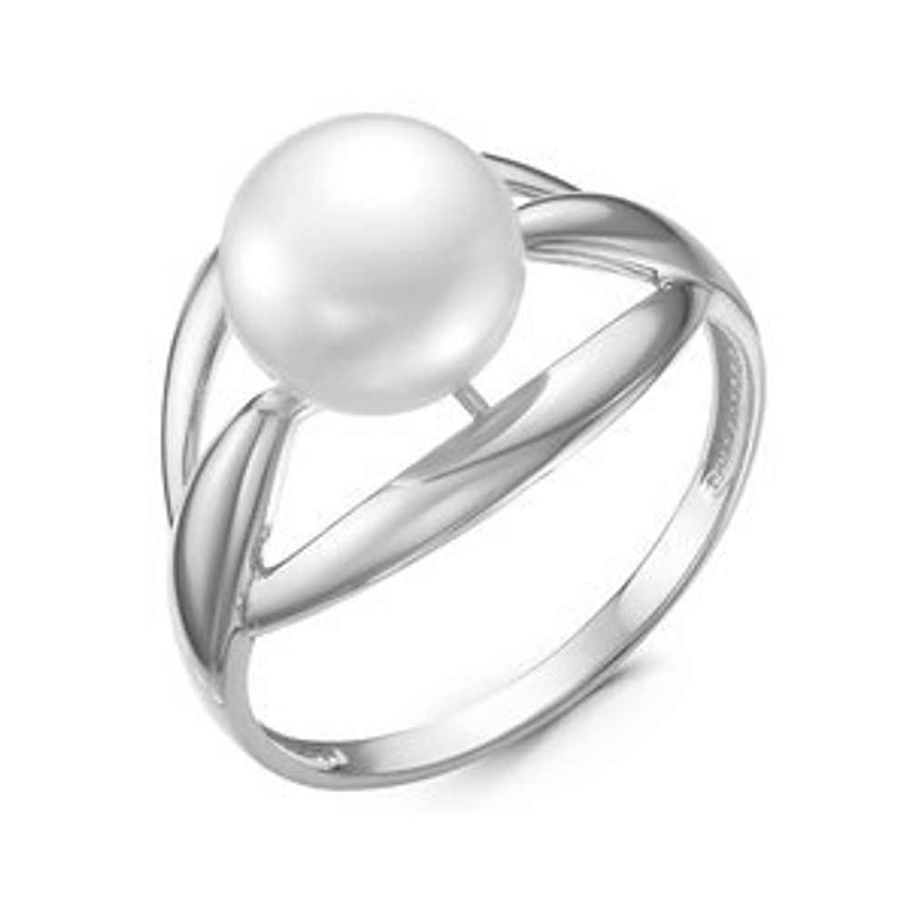 Серебряное кольцо с жемчугом 18 размер