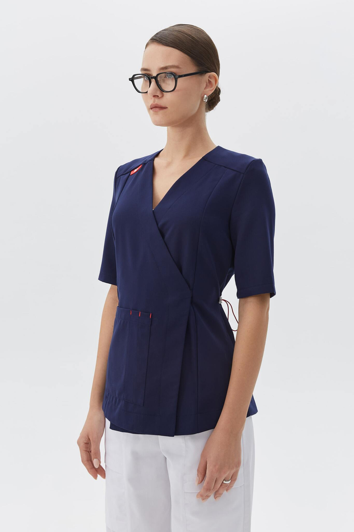 Топ с запахом медицинский женский Йошо, нэви