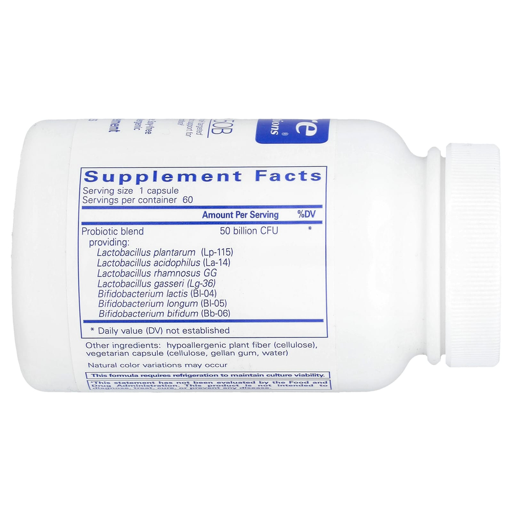 Pure Encapsulations, Пробиотик 50B, 60 капсул