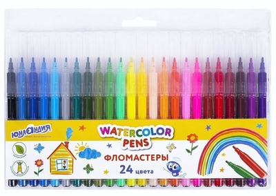 Фломастеры 24 цвета,вентилируемый колпачок "КЛАССНЫЕ!"(ЮНЛАНДИЯ)