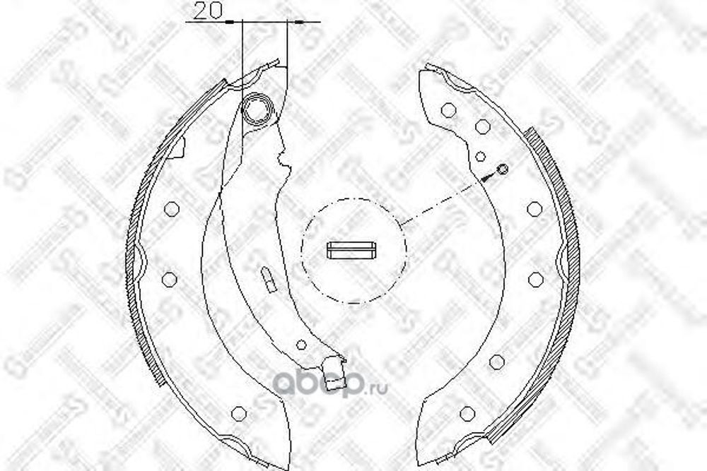Колодка торм. Renault Logan Sandero задн. /барабанные/ 203х39 мм /для TRW/Lucas/ (STELLOX)