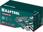 KRAFTOOL GRAND-131, 131 предм., (1/2″+1/4″), универсальный набор инструмента (27978-H131)