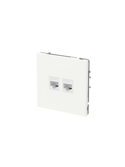 Розетка компьютерная 2-м KANT RJ45 кат.5E без шторки бел. магнолия DKC 7000664