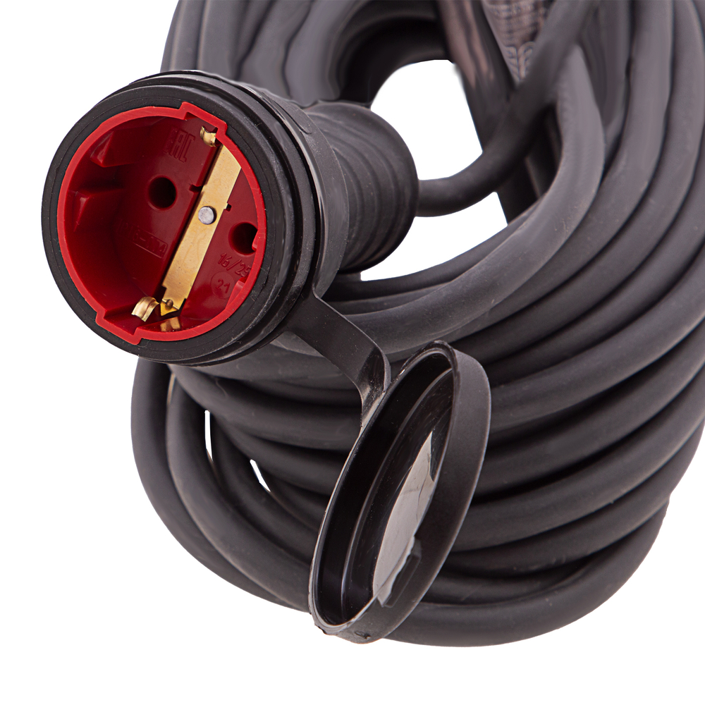 Удлинитель силовой 10 м, 16 А, тип УХз16, КГ 3 x 2.5 мм, 1 розетка, Сибртех