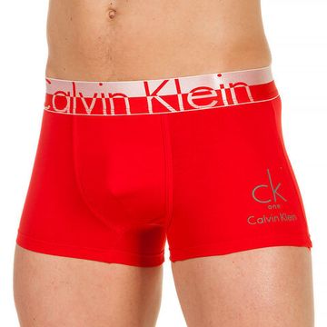 Трусы мужские боксеры красные с двухцветной резинкой steel Calvin Klein