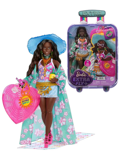 Кукла барби Extra Fly HPB14 темнокожая в пляжной одежде