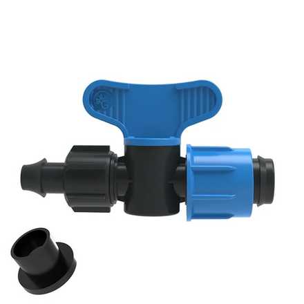 Кран стартовый для капельной ленты с поджимом и резинкой, 14мм (Китай)