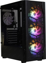 Корпус Miditower 1STPLAYER DK D4 D4-BK-4G6 Black ATX без БП, с окном