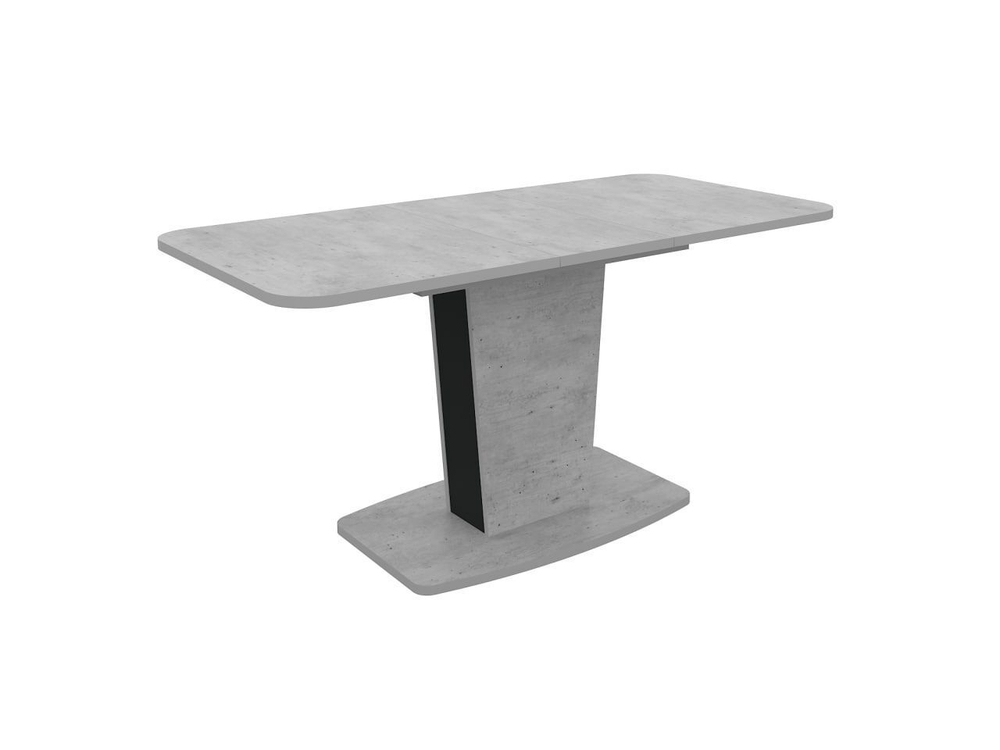 Стол кухонный обеденный раздвижной Белый Шагрень/Антрацит, Киото, 120х75х75 см