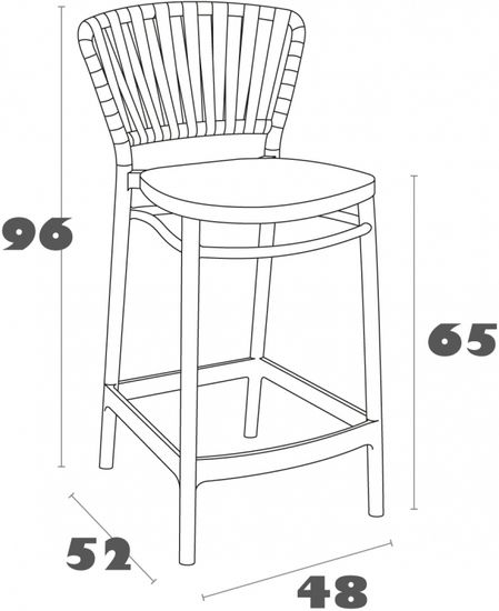 Стул пластиковый полубарный Portofino