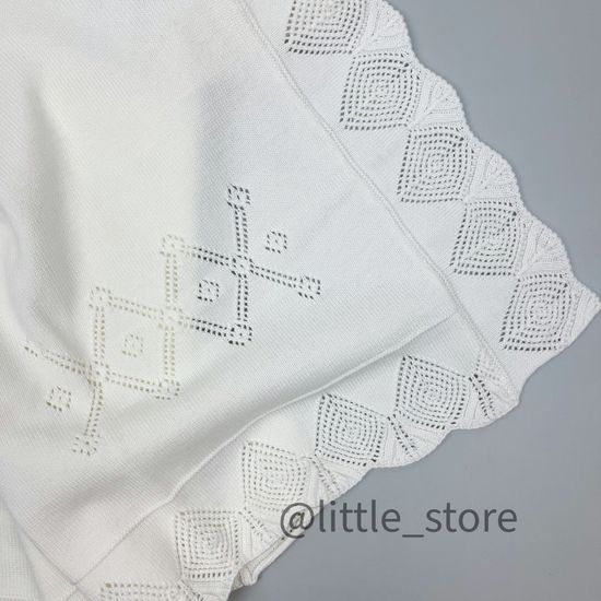 Плед вязаный "Tenderness" Молочный, 85х90