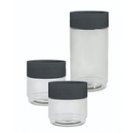 Комплект емкостей для сыпучих продуктов "Asti" 3 шт. (0,5л+0,5л+1,0л) (черный)