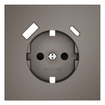 Накладка для розетки с заземлением и защитными шторками, с USB A+C, S70 (капучино)