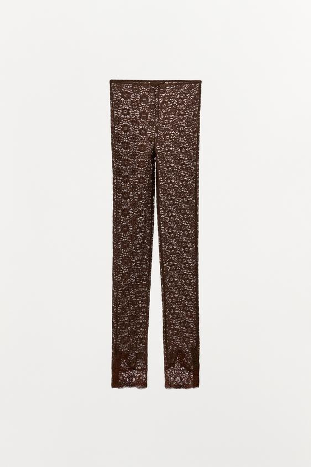 ZARA КРУЖЕВНЫЕ ЛЕГГИНСЫ, КОРИЧНЕВЫЙ