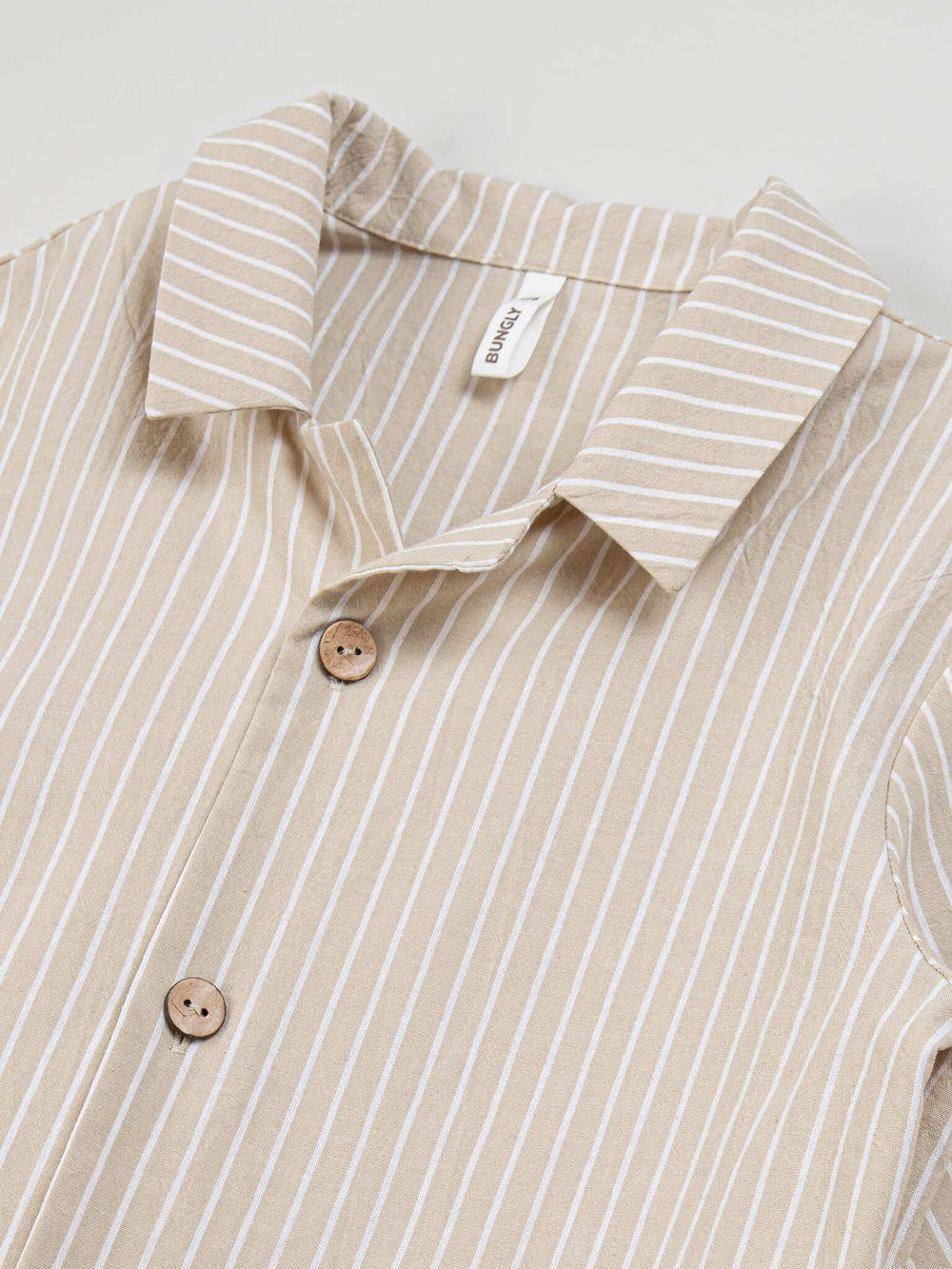 Рубашка хлопковая "Песок" с коротким рукавом 7+