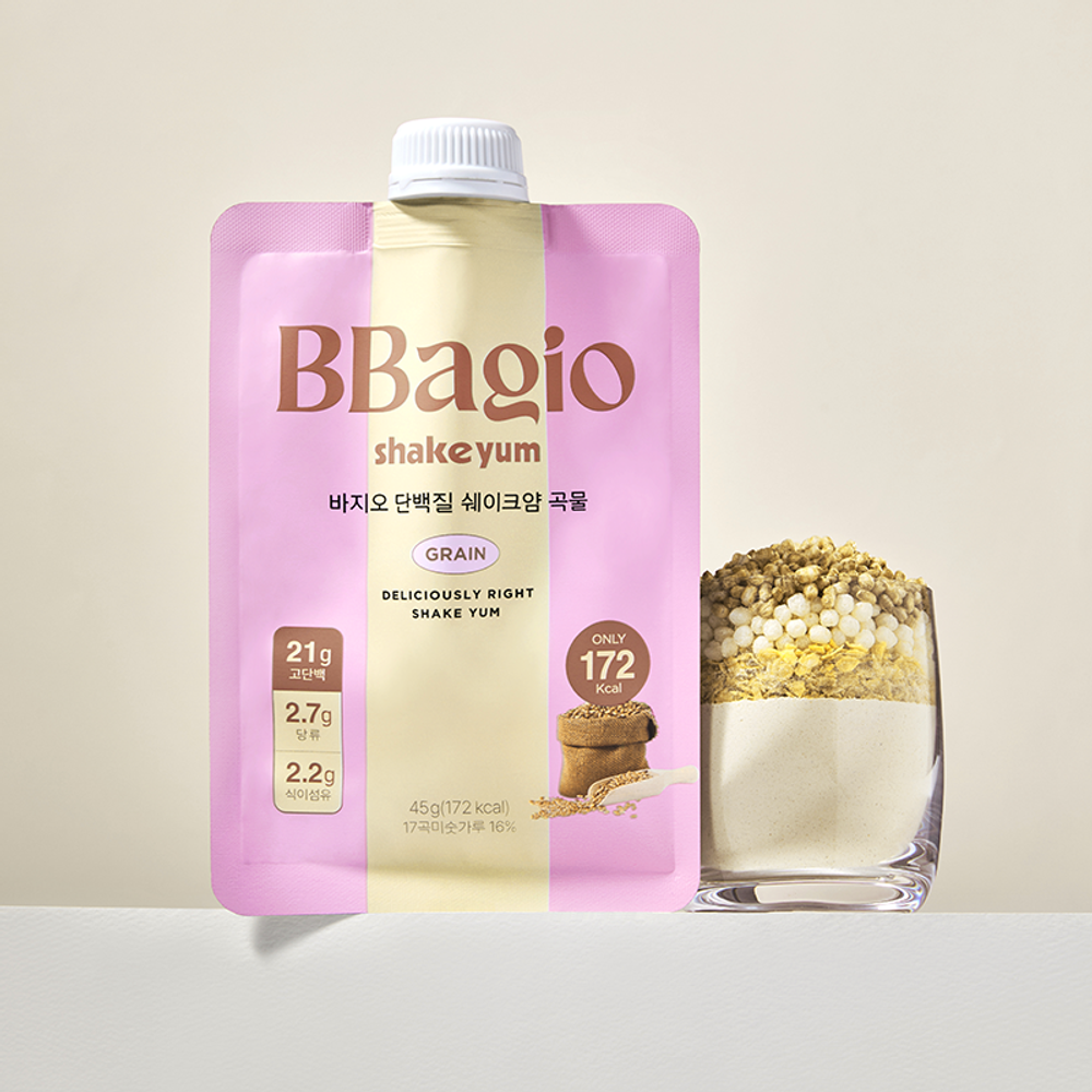 BBAGIO Протеиновые шейки со вкусом злаков Grain Shake Yum (7 шт * 45 г)