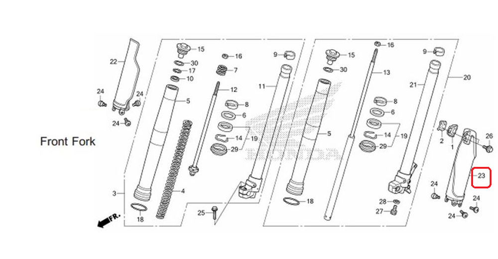 51620-KZZ-A20. PROTECTOR, L. FR. FORK. Black. CRF250M