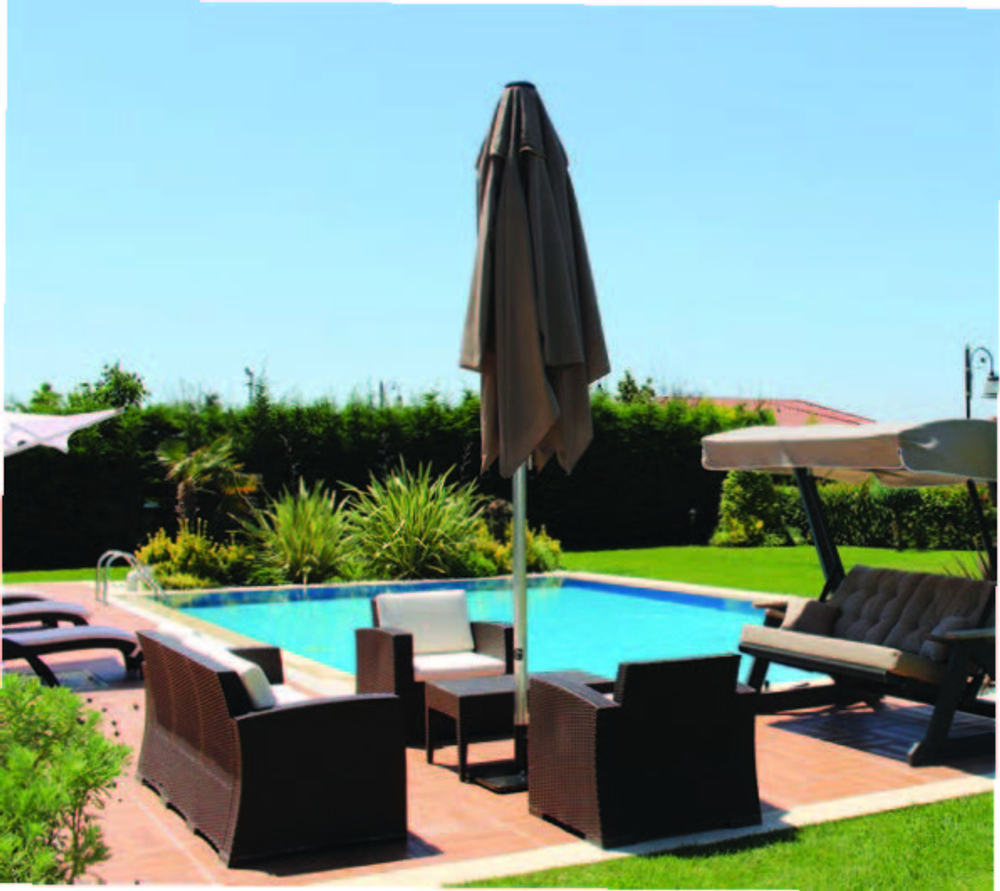 Зонт профессиональный Ø4 м Theumbrela Semsiye Evi Lux Telescopic Manuel, бежевый