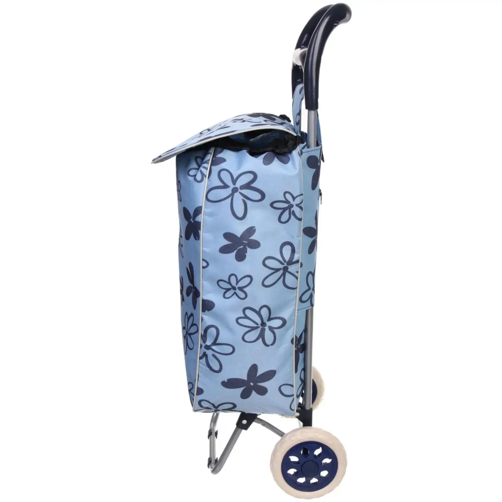 Тележка хозяйственная с сумкой (93*30*34см, колеса 16см,грузоподъемность до 30 кг) Синяя