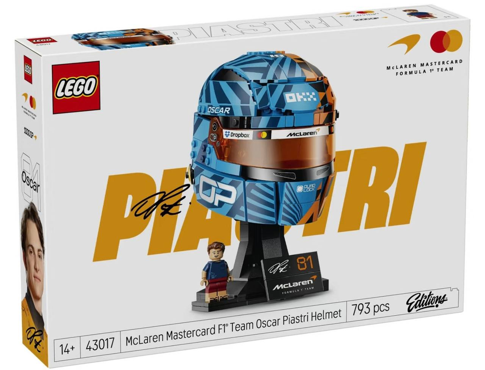 Конструктор лего Editions Шлем Оскара Пиастри 43017 LEGO McLaren Mastercard F1 Team Oscar Piastri Helmet 793 детали 14+